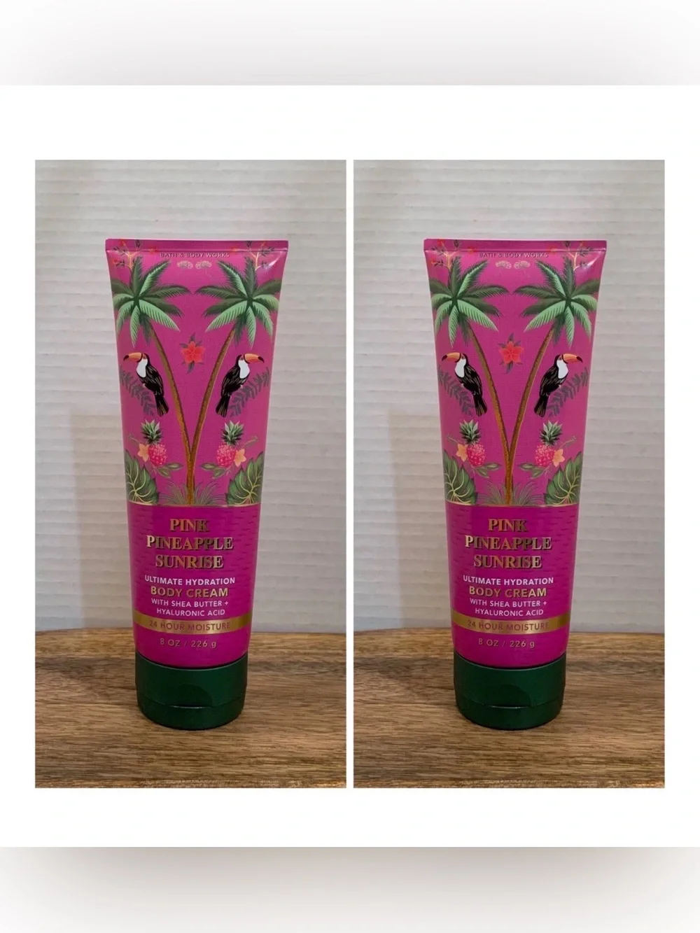 2~Bath and Body Works PINK PINEAPPLE SUNRISE Ultra Shea Body Cream ~ 8 fl.oz.